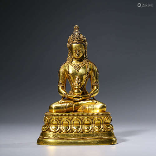 A Gilt-bronze of Amitayus Buddha