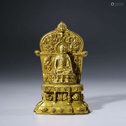 A Gilt-bronze Statue of Guru Buddha