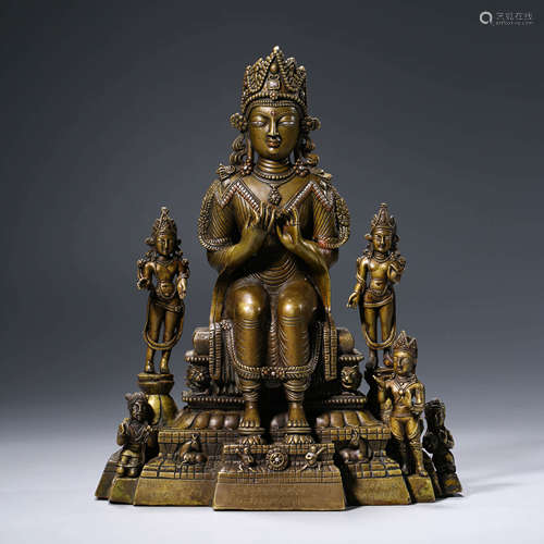 A Gilt-bronze Statue of Maitreya