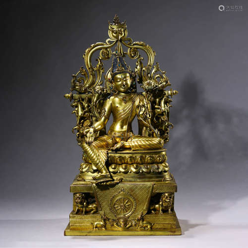 A Gild-bronze Statue Of Zizai Guanyin