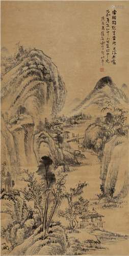 俞云（1864～1938） 1900年作 山亭默坐图 立轴 水墨纸本