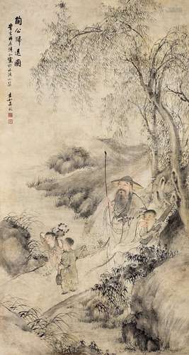 吴友如（约1840～1893） 1868年作 陶公归退图 立轴 设色纸本