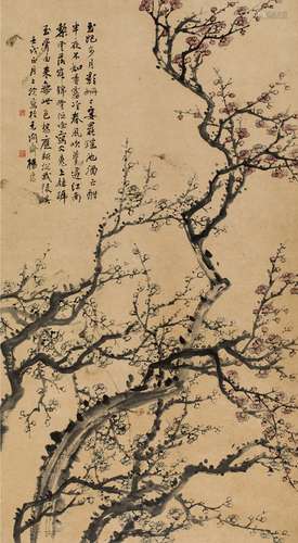 杨逸（1864～1929） 1922年作 玉骨寒香图 镜片 设色纸本