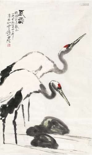 李亚如（1918～2003） 1979年作 长寿图 画心 设色纸本