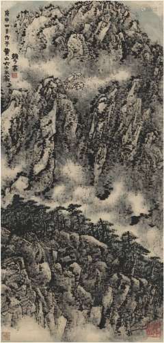 赖少其（1915～2000） 1980年作  黄山奇观图 立轴 设色纸本