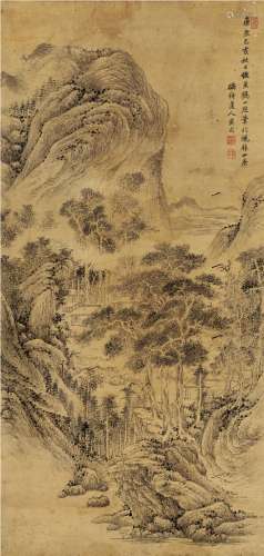 黄鼎（1660～1730）（款） 1695年作 秋山幽居图 立轴 水墨纸本