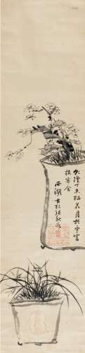 张莘（清·乾隆） 1787年作 梅兰清供图 立轴 水墨纸本