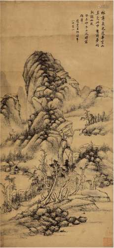 王撰（1623～1709） 1703年作 空山薄林图 立轴 水墨纸本
