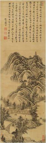 徐枋（1622～1694） 山居图 立轴 设色绢本