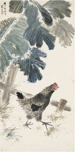 江寒汀（1904～1963） 1956年作 大吉图 立轴 设色纸本
