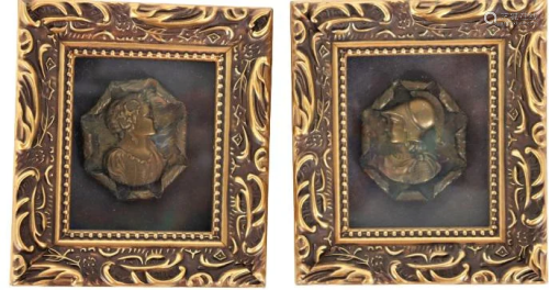 Pair of Portrait Buttons, Framed