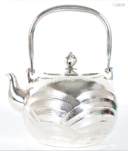 Japanese Sterling Silver Teapot, 25.5 ozt