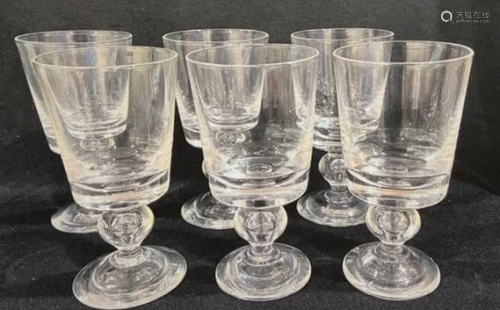 Set of (6) Steuben Crystal Water Goblets