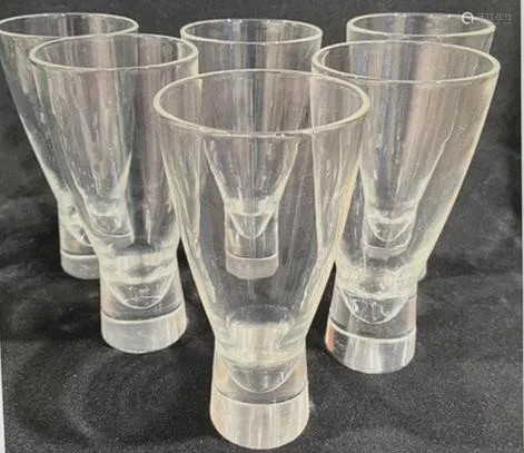 (6) Steuben Modernist Water Glasses, 1950