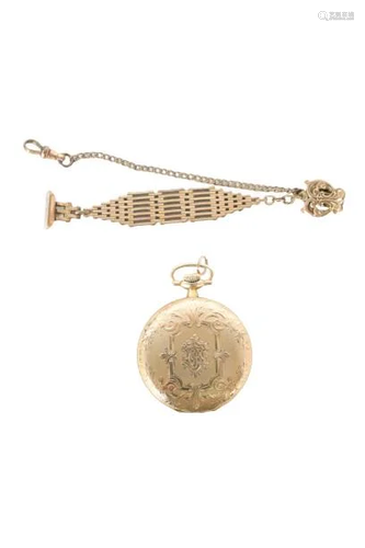 14K GOLD ELGIN H/C POCKET WATCH