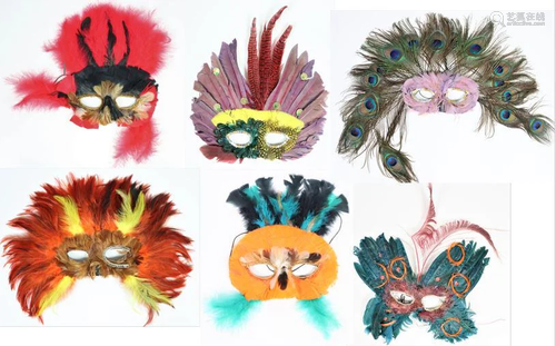 (6) Mardi Gras Face Masks