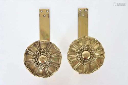 Pair of Heavy Brass American Tiebacks