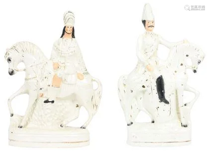 (2) English Staffordshire Figures on Horseback