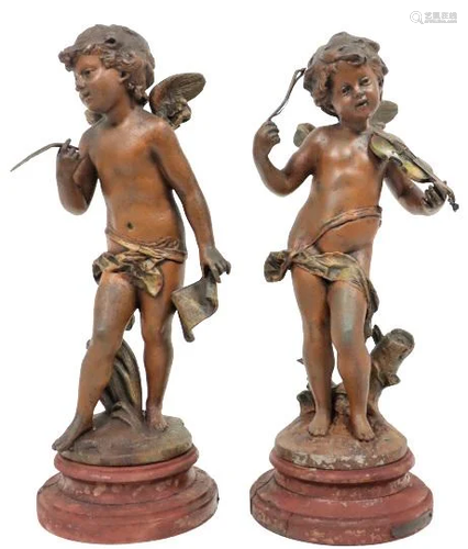 After Moreau Cherub Figures, Pair