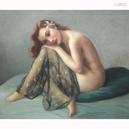 20th C. Female Nude Signed Joan Mayor