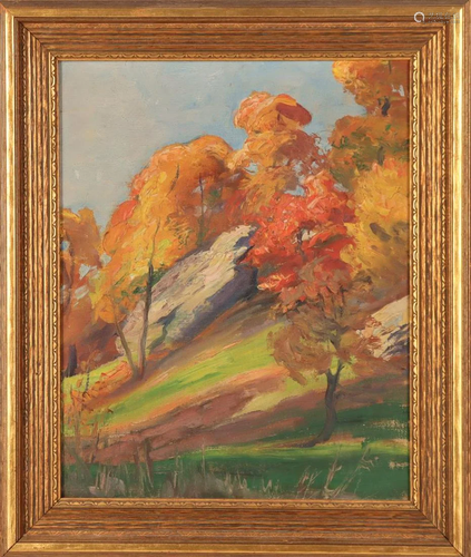 Brown County School, Fall Landscape, O/C