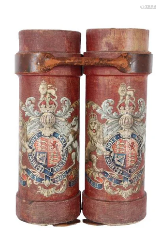 Two Fire Buckets w/ Royal Garter Emblem