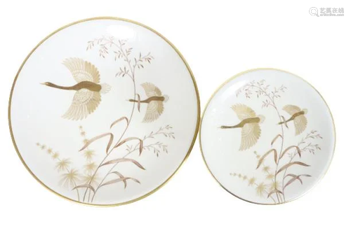 (11) Johann Haviland Hand Painted Plates