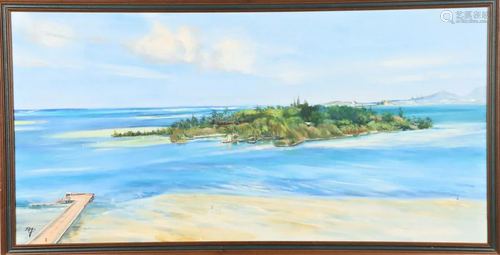 Coastal Landscape/Seascape, Signed, Oil on Canvas