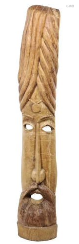 Tall Haitian Carved Wooden Figural Sculpture