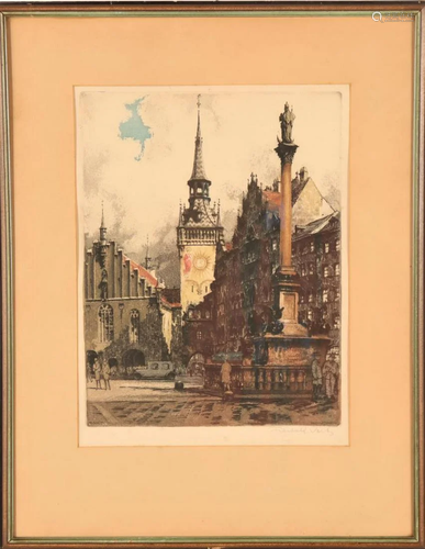 Rudolf Veit (1892-1979) German, Colored Etching