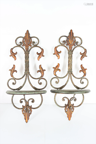 Pair of Antique Metal Sconces