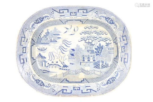 Chinese Export Blue & White Platter