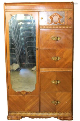 Art Deco Cabinet w/ Floor Length Mirror