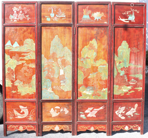 Four Panel Wood Screen