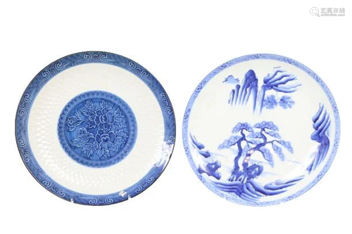 (2) Japanese Blue and White Plates