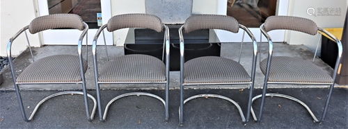 (4) Vintage Mid-century Modern Tubular Chairs