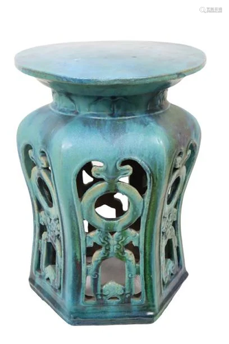 Chinese Glazed Earth Ware Garden Seat