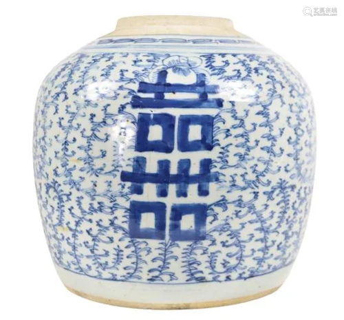 Antique Chinese Porcelain Blue & White Ginger Jar