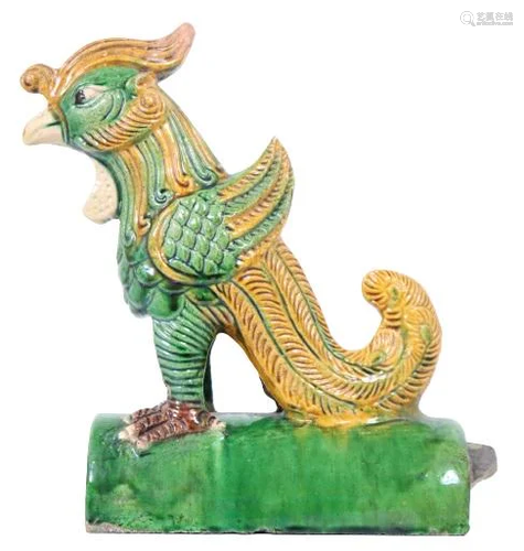 Chinese Glazed Figural Ceramic Roof Tile