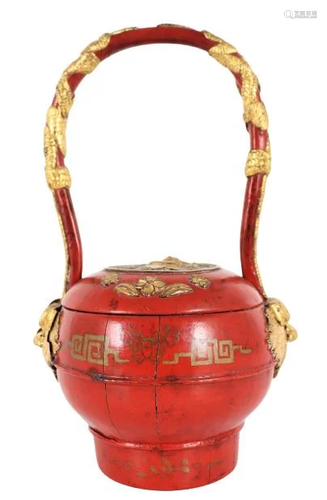 Chinese Carved Gilt Basket