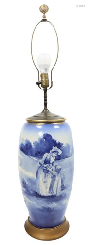 Blue & White Porcelain Lamp