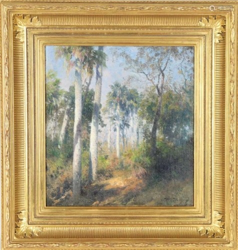 Hermann Herzog (1832-1932), O/C, Florida Palms