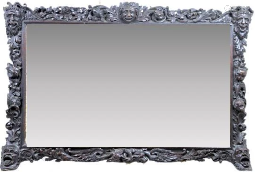 Superb 19th C European Carved Frame Beveled Mirror