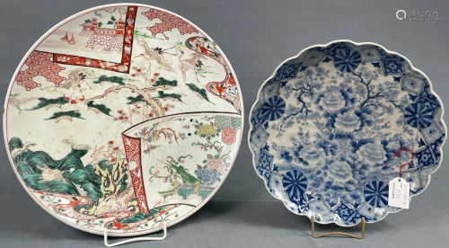 2 plates of porcelain. Probably China antique.