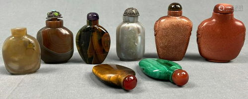 8 snuff bottles. Probably China, Japan antique.