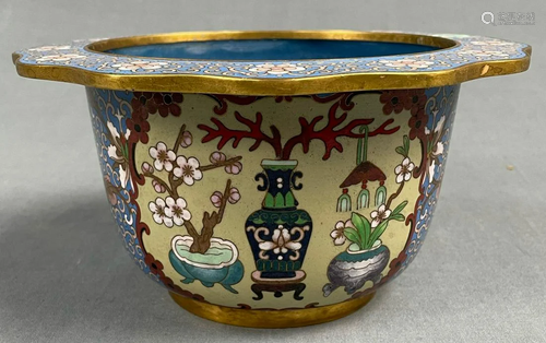 Cloisonné vase, bowl? Probably China, Japan