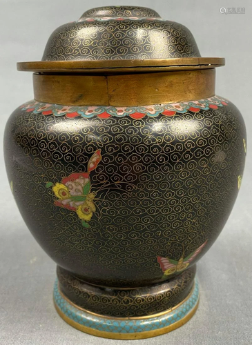 Lid jar, ginger pot? Cloisonne. Probably Japan antique.