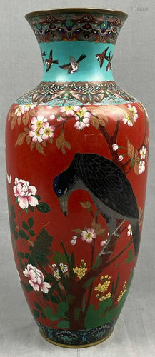 Cloisonné vase with ravens? Probably China, Japan