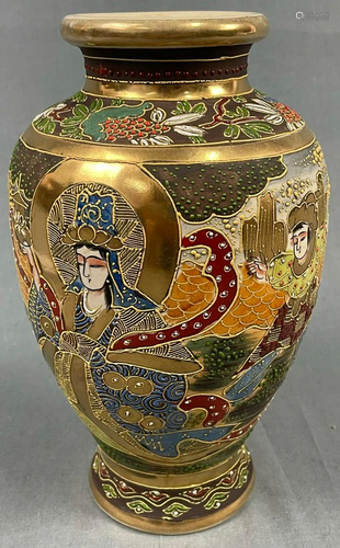 Satsuma vase. Probably Japan antique. Mark. 25.5 cm