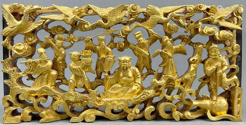 Carved relief image. Probably China antique. Gold